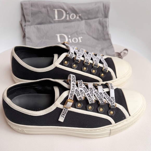 SOLD❌Christian dior walk N dior logo laces sneakers black tennis shoes 37.5 - Picture 4 of 15